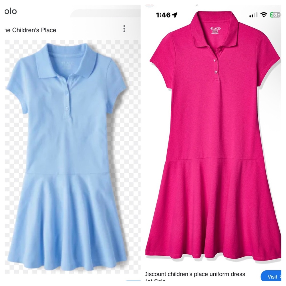 The Children's Place uniform dress Pink and Blue Polo Dress bundle